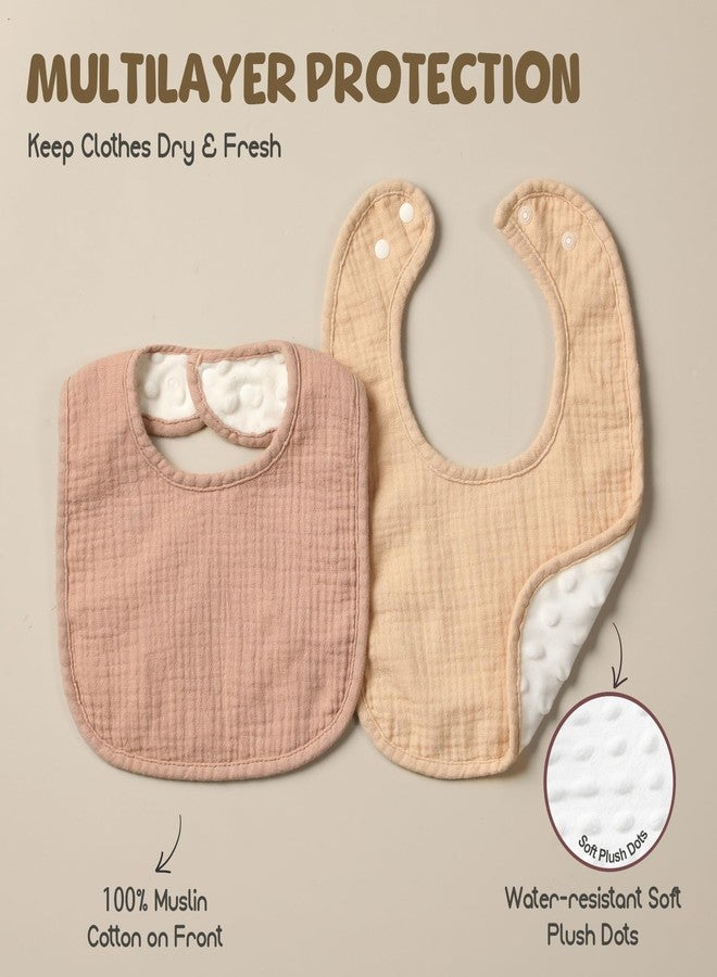 POIKSHARK Muslin Baby Bibs for Unisex Boys Girls, Soft Cotton Baby Drool Bibs, Drooling and Teething Bibs for Infant, Newborn - Image 2